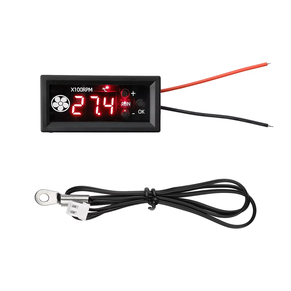 ماژول کنترل سرعت فن چهار سیمه  PWM، نمایشگر دیجیتال دما و دور فن و سنسور NTC