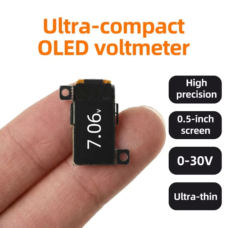 ولتمتر و نشانگر دیجیتالی OLED فوق‌باریک 12بیتی  0 تا 30 ولت DC