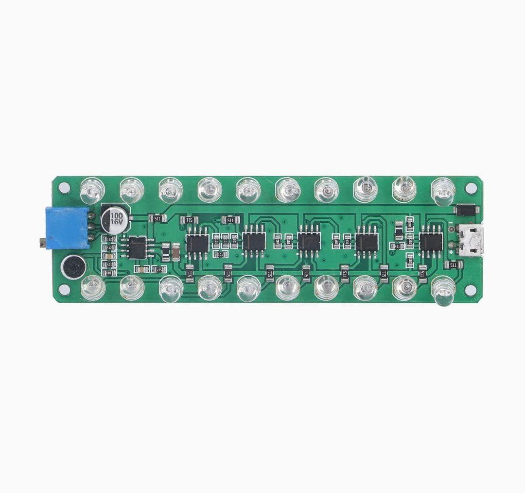 نمایشگرصوت سنج 20LED و شاخصVU با ولتاژ قابل تنظیم 5 تا 12 ولت