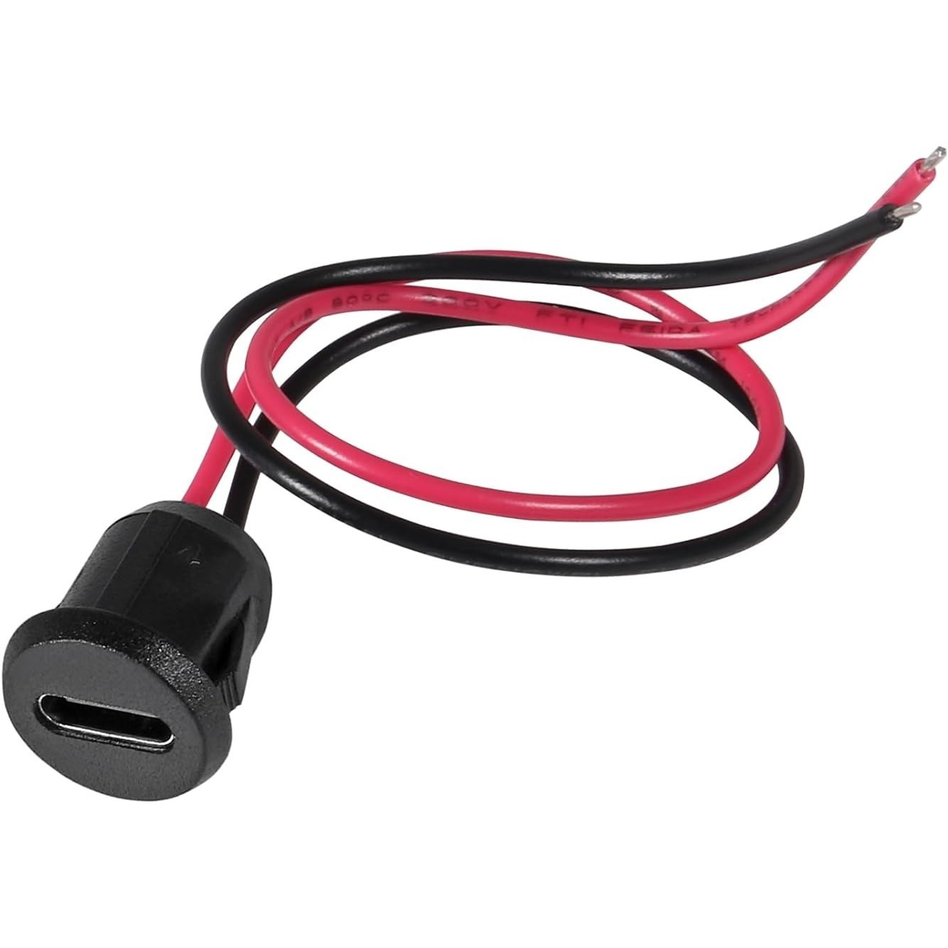 کانکتور مادگی  USB Type-C رو پنلی 3 آمپر (گرد) ضد آب