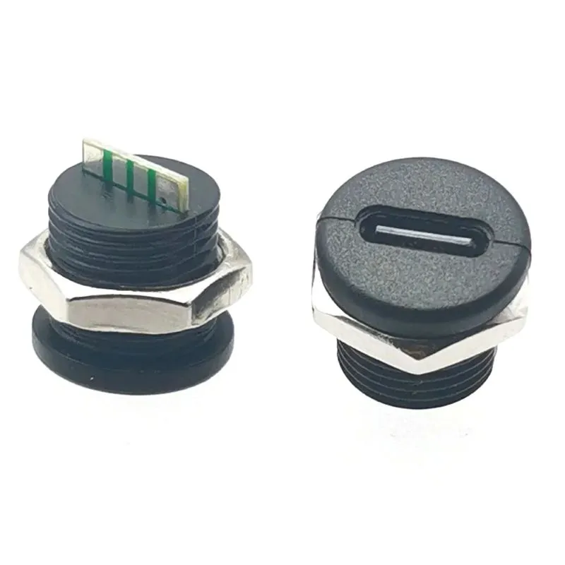 سوکت USB Type‑C مادگی ۶ پین مهره خور مناسب پورت شارژ سریع و دیتا (ضد آب)