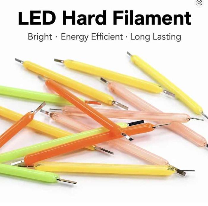 LED فیلامنت سخت ادیسونی 38 میلی‌متری 12 ولت 50 میلی‌آمپر با نور آفتابی