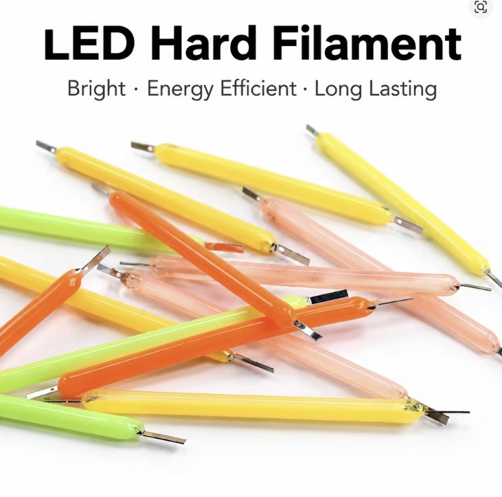 LED فیلامنت سخت ادیسونی ۳۸ میلی‌متری ۳ ولت ۱۲۰ میلی‌آمپر با نور سفید مهتابی