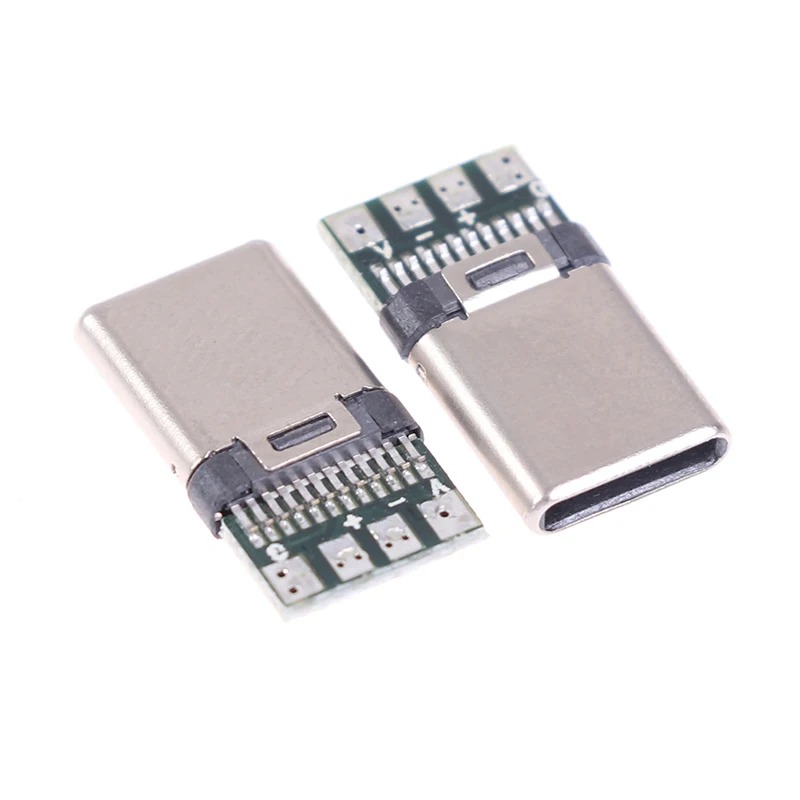 کانکتور نری USB TYPE-C 3.1 شارژ سریع 5 آمپر برد مشکی- سرکابلی سفید