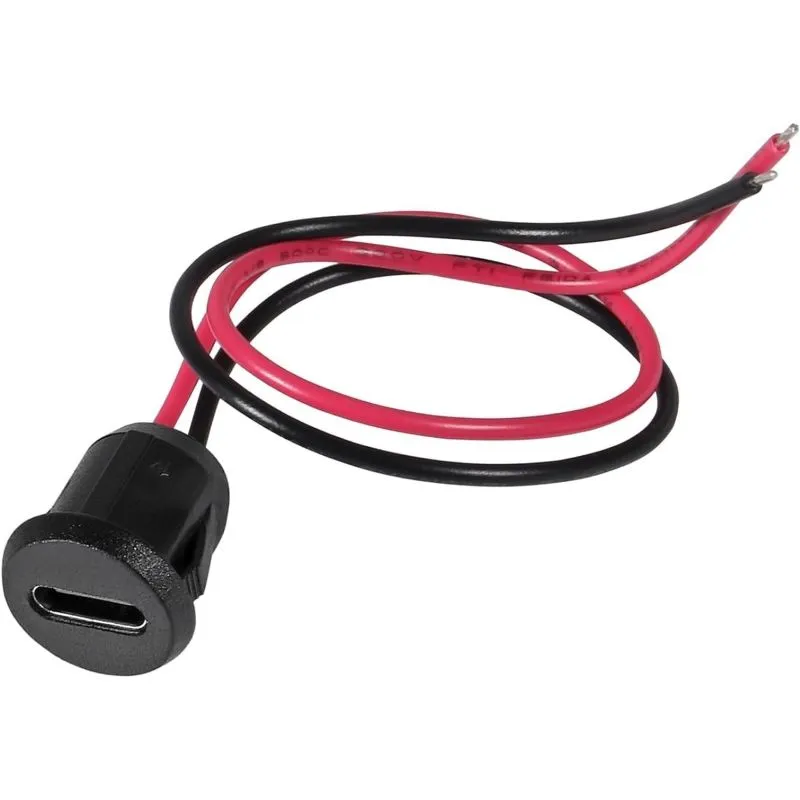 کانکتور مادگی  USB Type-C رو پنلی 3 آمپر (گرد) ضد آب