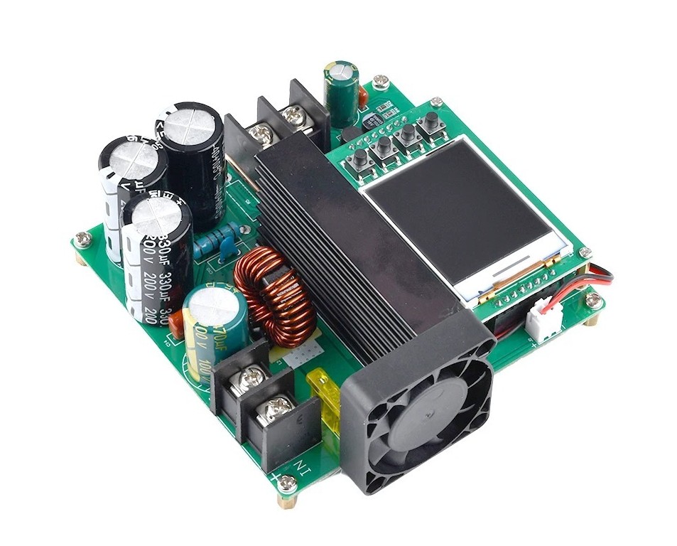 ماژول بوست DC 900W 15A با نمایشگر رنگی LCD | کنترل بسیار دقیق ولتاژ و 10حافظه ذخیره سازی