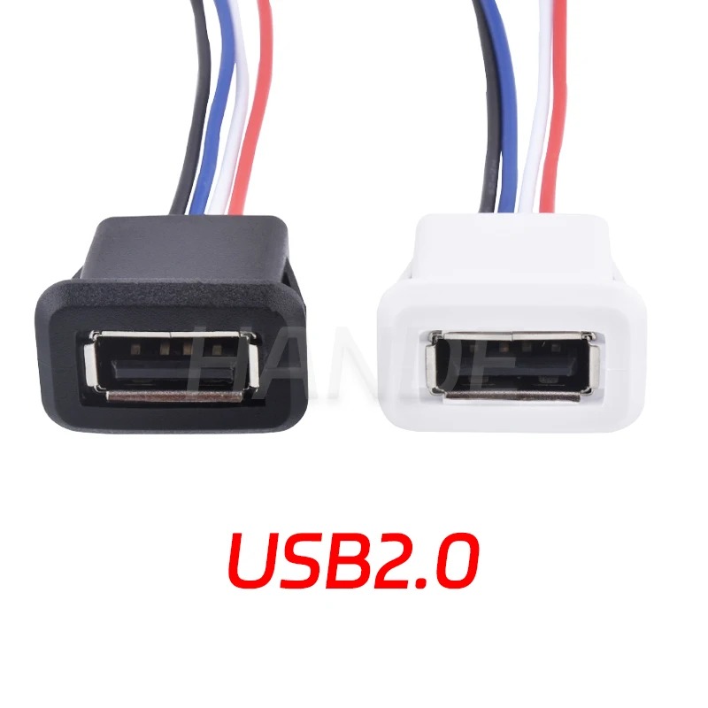 سوکت USB 2.0 مادگی ضد‌آب چهار پین سیم دار -پورت شارژ و رابط دیتا