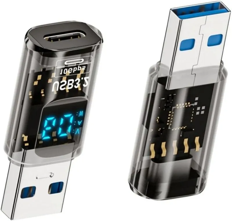 تستر USB مانیتورینگ دقیق ولتاژ و جریان 60 وات  USB به Type-C